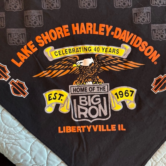 Harley-Davidson Lake Shore Illinois Black Bandana - Picture 2 of 5